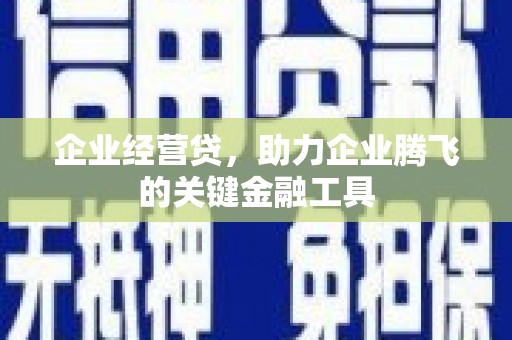 安南企业经营贷，助力企业腾飞的关键金融工具