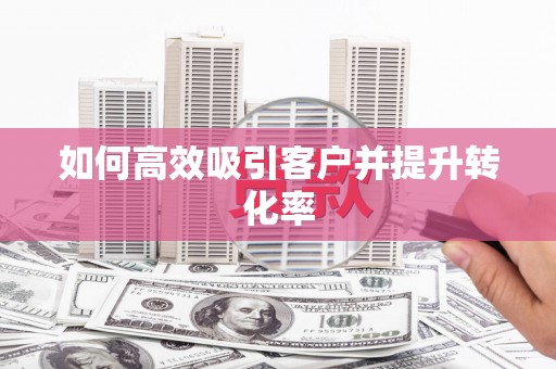 安南如何高效吸引客户并提升转化率