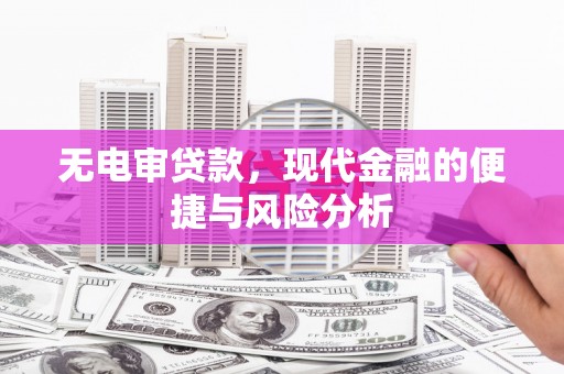 安南无电审贷款，现代金融的便捷与风险分析
