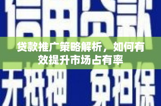 安南贷款推广策略解析，如何有效提升市场占有率
