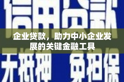 安南企业贷款，助力中小企业发展的关键金融工具