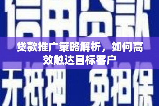 安南贷款推广策略解析，如何高效触达目标客户