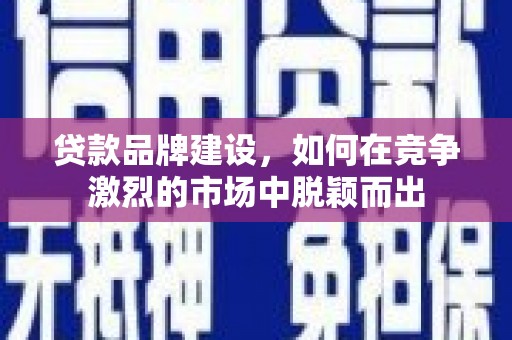 安南贷款品牌建设，如何在竞争激烈的市场中脱颖而出