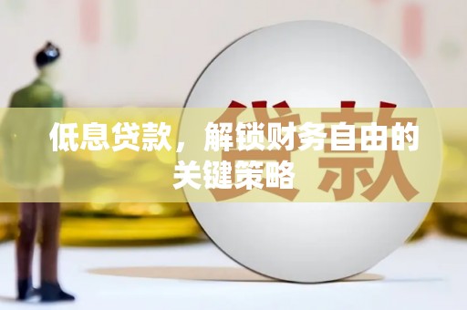 安南低息贷款，解锁财务自由的关键策略