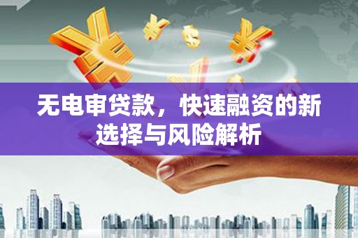 安南无电审贷款，快速融资的新选择与风险解析