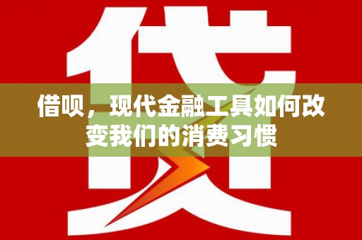 安南借呗，现代金融工具如何改变我们的消费习惯