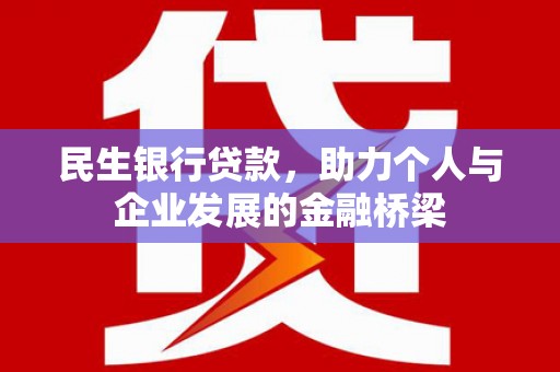 安南民生银行贷款，助力个人与企业发展的金融桥梁
