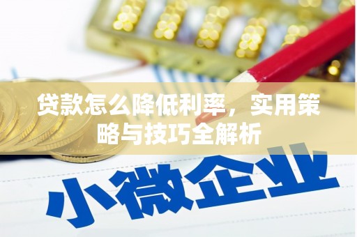 安南贷款怎么降低利率，实用策略与技巧全解析