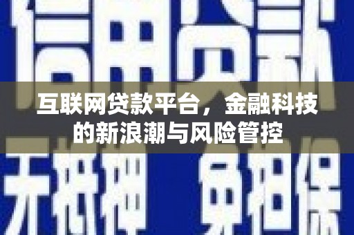 安南互联网贷款平台，金融科技的新浪潮与风险管控