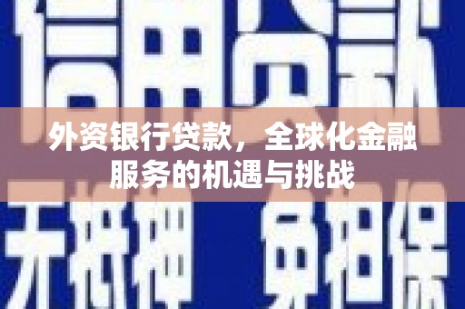 安南外资银行贷款，全球化金融服务的机遇与挑战