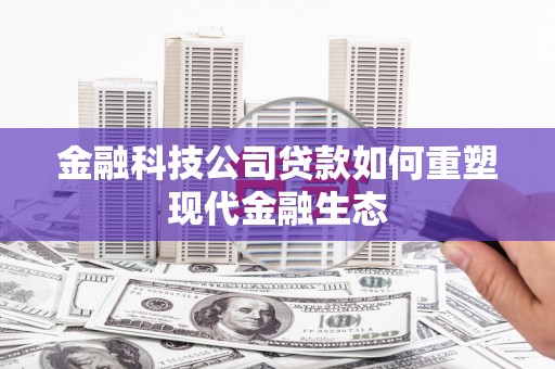 安南金融科技公司贷款如何重塑现代金融生态