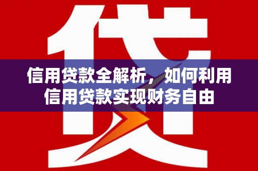 安南信用贷款全解析，如何利用信用贷款实现财务自由