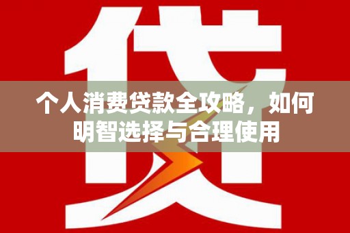 安南个人消费贷款全攻略，如何明智选择与合理使用